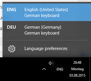 Language Bar Windows 10